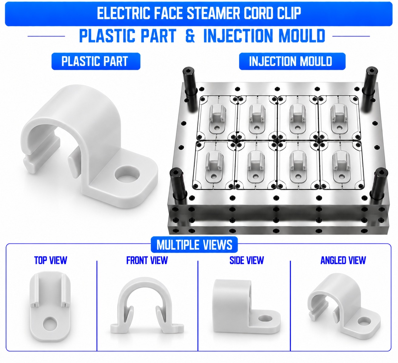 Electric Face Steamer Plastic Cord Clip Mould and Moulding Service